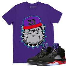 Load image into Gallery viewer, English Bulldog T-Shirt - Air Jordan 5 Top 3 - nike-jordan-5-top-3-matching-tee-bulldog-purple-t-shirt