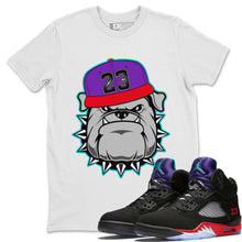 Load image into Gallery viewer, English Bulldog T-Shirt - Air Jordan 5 Top 3 - nike-jordan-5-top-3-matching-tee-bulldog-white-t-shirt