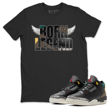 Load image into Gallery viewer, Born Legend T-Shirt Air Jordan 3 Animal Instinct - nike-jordan-matching-tee-born-legend-black-t-shirt