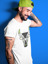 Load image into Gallery viewer, Bull Head White T-Shirt - Air Jordan 3 Chlorophyll - sneaker-release-tees-air-jordan-3-chlorophyll-shoe-match-tee-bull-head-heather-white-t-shirt-3