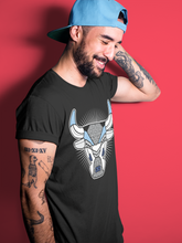 Load image into Gallery viewer, Bull Head Black T-Shirt - Air Jordan 3 Valor Blue - sneaker-release-tees-air-jordan-3-valor-blue-aj3-unc-shoe-match-tee-bull-head-chicago-black-t-shirt-3