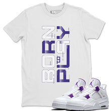 Load image into Gallery viewer, Born To Play T-Shirt - Air Jordan 4 Court Purple - snrt-air-jordan-4-court-purple-metal-sneaker-release-tees-born-to-play-t-shirt
