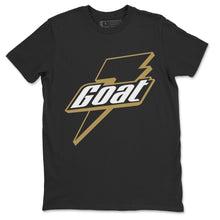 Load image into Gallery viewer, Goat T-Shirt - Air Jordan 1 Gold Toe - snrt-sneaker-release-tees-air-jordan-1-retro-high-og-nrg-gold-toe-match-t-shirt-goat-black-tee-2