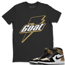 Load image into Gallery viewer, Goat T-Shirt - Air Jordan 1 Gold Toe - snrt-sneaker-release-tees-air-jordan-1-retro-high-og-nrg-gold-toe-match-t-shirt-goat-black-tee