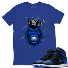 Load image into Gallery viewer, Ferocious Gorilla T-Shirt - Air Jordan 1 Royal Black - snrt-sneaker-release-tees-air-jordan-1-royal-black-matching-gerocious-gorilla-royal-blue-t-shirt