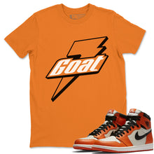Load image into Gallery viewer, Goat T-Shirt - Air Jordan 1 Shattered Backboard Away - snrt-sneaker-release-tees-air-jordan-1-shattered-backboard-away-match-t-shirt-goat-orange-tee