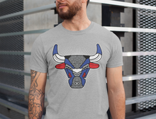 Load image into Gallery viewer, Bull Head Heather Grey T-Shirt - Air Jordan 3 True Blue - snrt-sneaker-release-tees-air-jordan-3-retro-se-true-blue-og-shoe-match-tee-bull-head-heather-grey-t-shirt-3