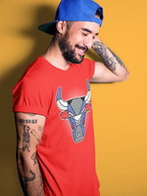 Load image into Gallery viewer, Bull Head Red T-Shirt - Air Jordan 3 True Blue - snrt-sneaker-release-tees-air-jordan-3-retro-se-true-blue-og-shoe-match-tee-bull-head-red-t-shirt-3