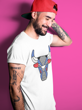 Load image into Gallery viewer, Bull Head Black T-Shirt - Air Jordan 3 True Blue - snrt-sneaker-release-tees-air-jordan-3-retro-se-true-blue-og-shoe-match-tee-bull-head-white-t-shirt-3