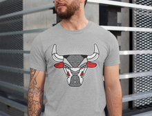 Load image into Gallery viewer, Bull Head Heather Grey T-Shirt - Air Jordan 3 White Cement - snrt-sneaker-release-tees-air-jordan-3-retro-se-white-cement-shoe-match-tee-bull-head-heather-grey-t-shirts-3