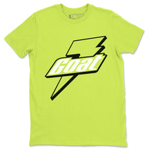 Load image into Gallery viewer, Goat T-Shirt - Air Jordan 4 '95 Neon - snrt-sneaker-release-tees-air-jordan-4-95-neon-match-t-shirt-goat-safety-green-tee-2