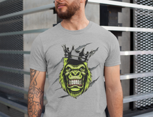 Load image into Gallery viewer, Ferocious Gorilla Heather Grey T-Shirt - Air Jordan 4 '95 Neon - snrt_sneaker-release-tees-aj4-neon-95-air-jordan-4-ferocious-gorilla-heather-grey-t-shirt-3