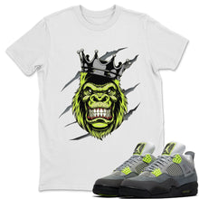 Load image into Gallery viewer, Ferocious Gorilla White T-Shirt - Air Jordan 4 '95 Neon - snrt_sneaker-release-tees-aj4-neon-95-air-jordan-4-ferocious-gorilla-white-t-shirt