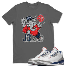 Load image into Gallery viewer, AJ3 Elephant Cool Grey T-Shirt - Air Jordan 3 True Blue - true-blue-og-air-jordan-3-sneaker-release-tees-aj-3-elephant-tee-cool-grey_13f9ec66-305e-4ac4-88ef-fcfea38da7e3