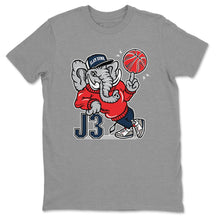 Load image into Gallery viewer, AJ3 Elephant Heather Grey T-Shirt - Air Jordan 3 True Blue - true-blue-og-air-jordan-3-sneaker-release-tees-aj-3-elephant-tee-heather-grey-2_4598a837-51fa-4b8c-b4bd-83e6b9e55a0a