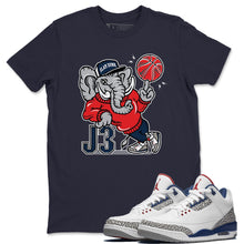 Load image into Gallery viewer, AJ3 Elephant Navy T-Shirt - Air Jordan 3 True Blue - true-blue-og-air-jordan-3-sneaker-release-tees-aj-3-elephant-tee-navy_e4cb776e-3416-47f7-9c2f-f0e981a98478