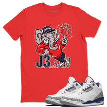 Load image into Gallery viewer, AJ3 Elephant Red T-Shirt - Air Jordan 3 True Blue - true-blue-og-air-jordan-3-sneaker-release-tees-aj-3-elephant-tee-red_f36daf05-ad5c-45fc-9183-325fa146d59d