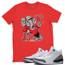 Load image into Gallery viewer, AJ3 Elephant Red T-Shirt - Air Jordan 3 White Cement - white-cement-air-jordan-3-sneaker-release-tees-aj-3-elephant-tee-red