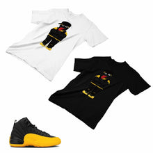 Load image into Gallery viewer, Jordan 12 University Gold Matching Custom Designed T shirt JD 12-17-21 - JD12-17-21
