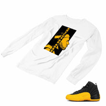 Load image into Gallery viewer, Jordan 12 University Gold Matching Custom Designed Long Sleeve T shirt JD 12-17-12 - JD12-17-L-12a
