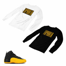 Load image into Gallery viewer, Jordan 12 University Gold Matching Custom Designed Long Sleeve T shirt JD 12-17-13 - JD12-17-L-13
