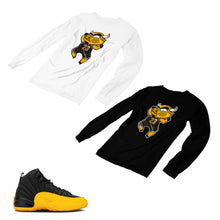 Load image into Gallery viewer, Jordan 12 University Gold Matching Custom Designed Long Sleeve T shirt JD 12-17-15 - JD12-17-L-15

