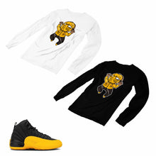 Load image into Gallery viewer, Jordan 12 University Gold Matching Custom Designed Long Sleeve T shirt JD 12-17-16 - JD12-17-L-16
