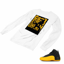 Load image into Gallery viewer, Jordan 12 University Gold Matching Custom Designed Long Sleeve T shirt JD 12-17-1 - JD12-17-L-1a
