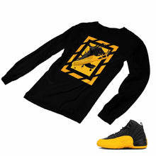 Load image into Gallery viewer, Jordan 12 University Gold Matching Custom Designed Long Sleeve T shirt JD 12-17-23 - JD12-17-L-23b
