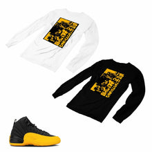 Load image into Gallery viewer, Jordan 12 University Gold Matching Custom Designed Long Sleeve T shirt JD 12-17-7 - JD12-17-L-7
