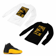 Load image into Gallery viewer, Jordan 12 University Gold Matching Custom Designed Long Sleeve T shirt JD 12-17-9 - JD12-17-L-9
