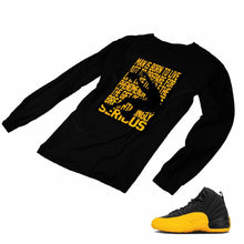 Load image into Gallery viewer, Jordan 12 University Gold Matching Custom Designed Long Sleeve T shirt JD 12-17-9 - JD12-17-L-9b
