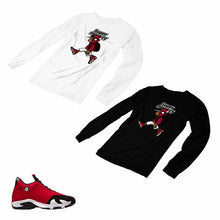 Load image into Gallery viewer, Jordan 14 Retro Gym Red Matching Custom Long Sleeve T shirt JD 14-7-14 - JD14-7-L-14
