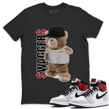 Load image into Gallery viewer, Bear Swaggers T-Shirt - Air Jordan 1 Smoke Grey - air-jordan-1-smoke-grey-og-retro-sneaker-match-tees-bear-swagger-black-shirt
