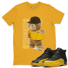 Load image into Gallery viewer, Bear Swaggers T-Shirt - Air Jordan 12 University Gold - air-jordan-12-university-gold-sneaker-match-tees-bear-swaggers-gold-shirt
