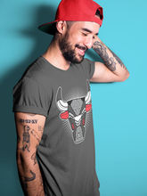Load image into Gallery viewer, Bull Head Cool Grey T-Shirt - Air Jordan 3 Black Cement - air-jordan-3-retro-se-og-black-cement-shoe-match-tee-bull-head-charcoal-grey-t-shirt-3
