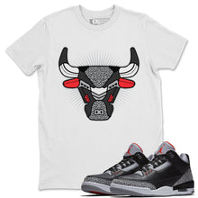 Load image into Gallery viewer, Bull Head White T-Shirt - Air Jordan 3 Black Cement - air-jordan-3-retro-se-og-black-cement-shoe-match-tee-bull-head-white-t-shirt
