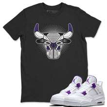 Load image into Gallery viewer, Bull Head Black T-Shirt - Air Jordan 4 Court Purple - air-jordan-4-court-purple-sneaker-release-tees-aj4-bull-head-black-shirt
