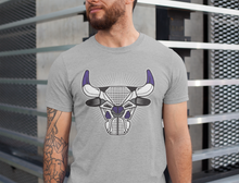 Load image into Gallery viewer, Bull Head Heather Grey T-Shirt - Air Jordan 4 Court Purple - air-jordan-4-court-purple-sneaker-release-tees-aj4-bull-head-heather-grey-shirt-3
