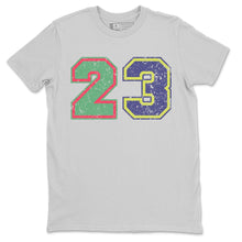 Load image into Gallery viewer, Distressed 23 Silver T-Shirt - Air Jordan 6 Hare - air-jordan-7-hare-2-0-sneaker-matching-t-shirt-23-mj-back-number-silver-tee-2

