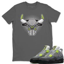 Load image into Gallery viewer, Bull Head Cool Grey T-Shirt - Air Jordan 4 '95 Neon - aj4_bull_head-cool_grey-t-shirt-air_jordan_4-aj4_95_neon-shoe-match-tee-sneaker-release-tees

