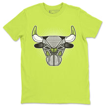 Load image into Gallery viewer, Bull Head Safety Green T-Shirt - Air Jordan 4 '95 Neon - aj4_bull_head-safety-green-t-shirt-air_jordan_4-aj4_95_neon-shoe-match-tee-sneaker-release-tees-2
