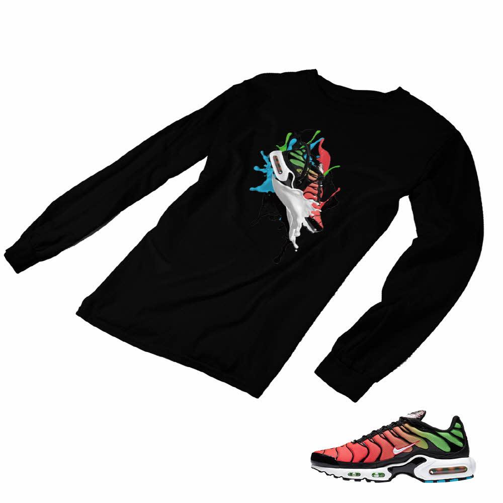 Air Max Plus Worldwide Matching Custom Designed Long Sleeve T shirt AMP 1-9-6 - amp1-9-L-6b