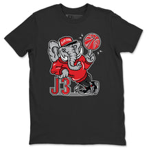Load image into Gallery viewer, AJ3 Elephant Black T-Shirt - Air Jordan 3 Black Cement - black-cement-air-jordan-3-sneaker-release-tees-aj-3-elephant-tee-black-2
