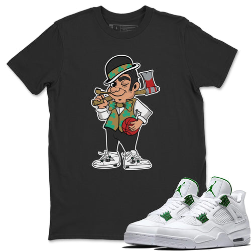 Boston Lumberjack Black T-Shirt - Air Jordan 4 Classic Green - boston_lumberjack-black-t-shirt-air_jordan_4-aj4_classic_green-shoe-match-tee-sneaker-release-tees