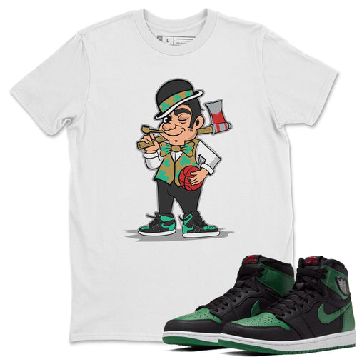 Boston Lumberjack White T-Shirt - Air Jordan 1 Pine Green - boston_lumberjack-white-t-shirt-air_jordan_1-aj1_pine_green-shoe-match-tee-sneaker-release-tees