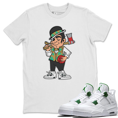 Boston Lumberjack White T-Shirt - Air Jordan 4 Classic Green - boston_lumberjack-white-t-shirt-air_jordan_4-aj4_classic_green-shoe-match-tee-sneaker-release-tees
