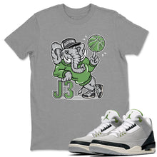 Load image into Gallery viewer, AJ3 Elephant Heather Grey T-Shirt - Air Jordan 3 Chlorophyll - chlorophyll-air-jordan-3-sneaker-release-tees-aj-3-elephant-tee-sports-grey
