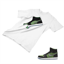 Load image into Gallery viewer, Jordan 1 Black Green Matching Custom Designed T shirt JD 1-70-15 - jd1-70-15a
