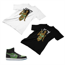 Load image into Gallery viewer, Jordan 1 Black Green Matching Custom Designed T shirt JD 1-70-4 - jd1-70-4
